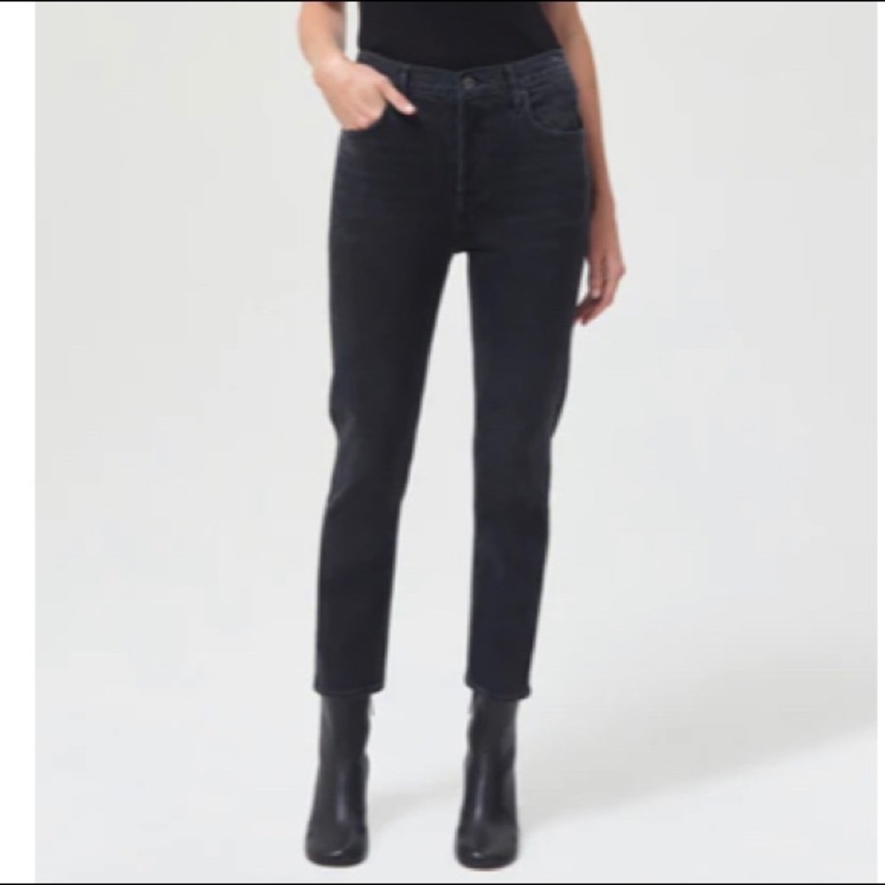 AGOLDE Jeans Sz 32 Black Skinny High Rise Jeans